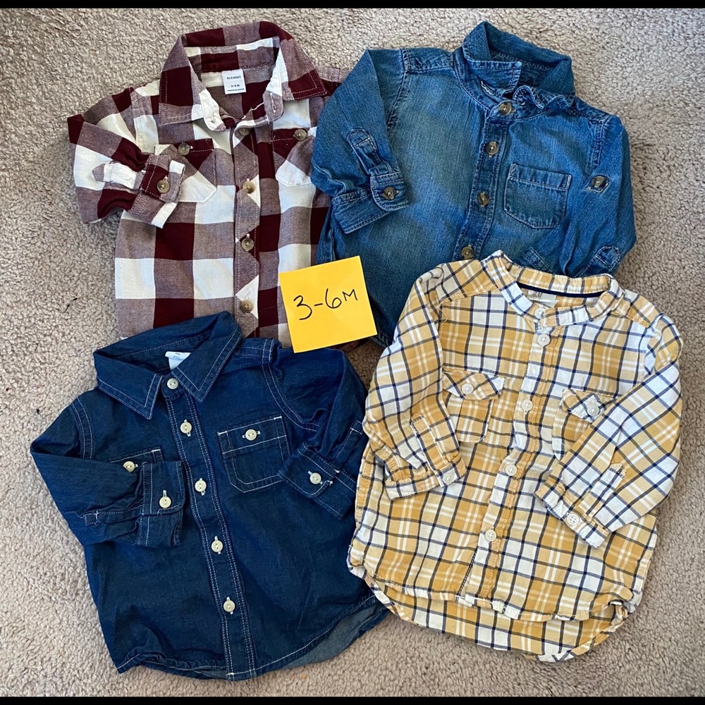 H&M & Old Navy Baby Long Sleeved Button Downs Lot